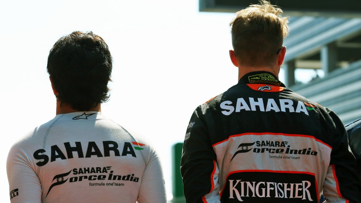 Sergio Pérez a Nico Hülkenberg před závodem v Soči