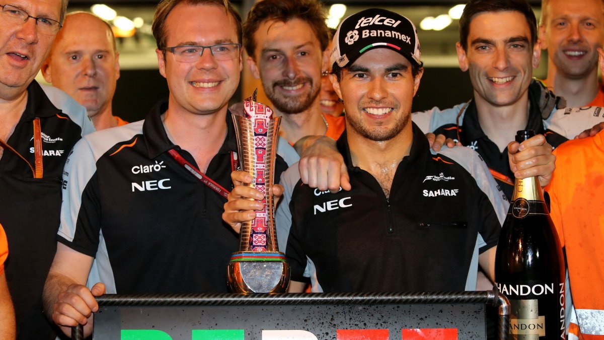 Radost týmu Force Indie z třetího místa v Baku