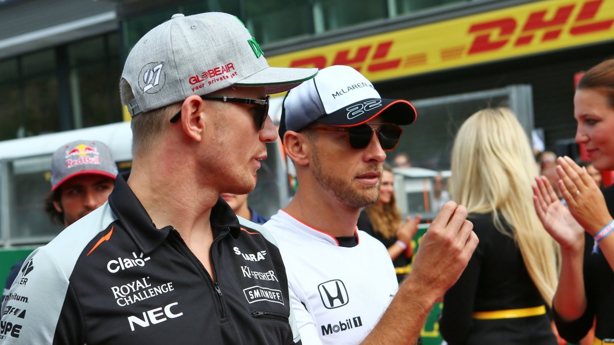 Nico Hülkenberg a Jenson Button v Belgii
