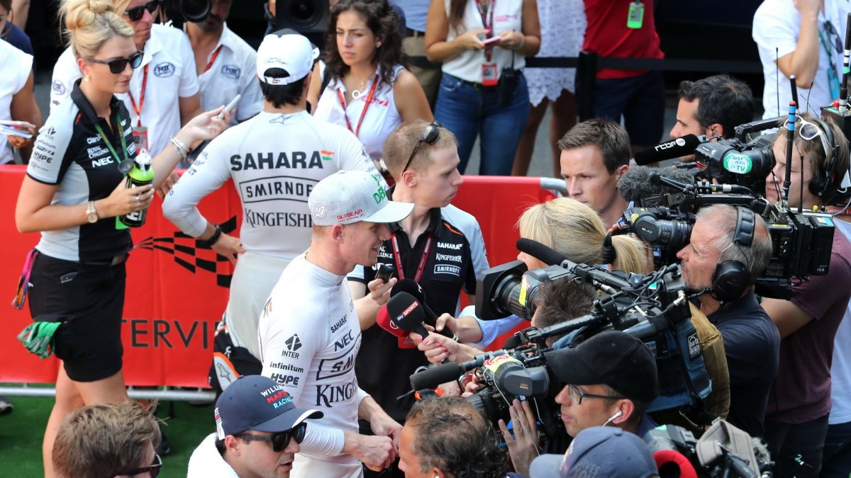 Nico Hülkenberg a Felipe Massa po kvalifikaci v Belgii