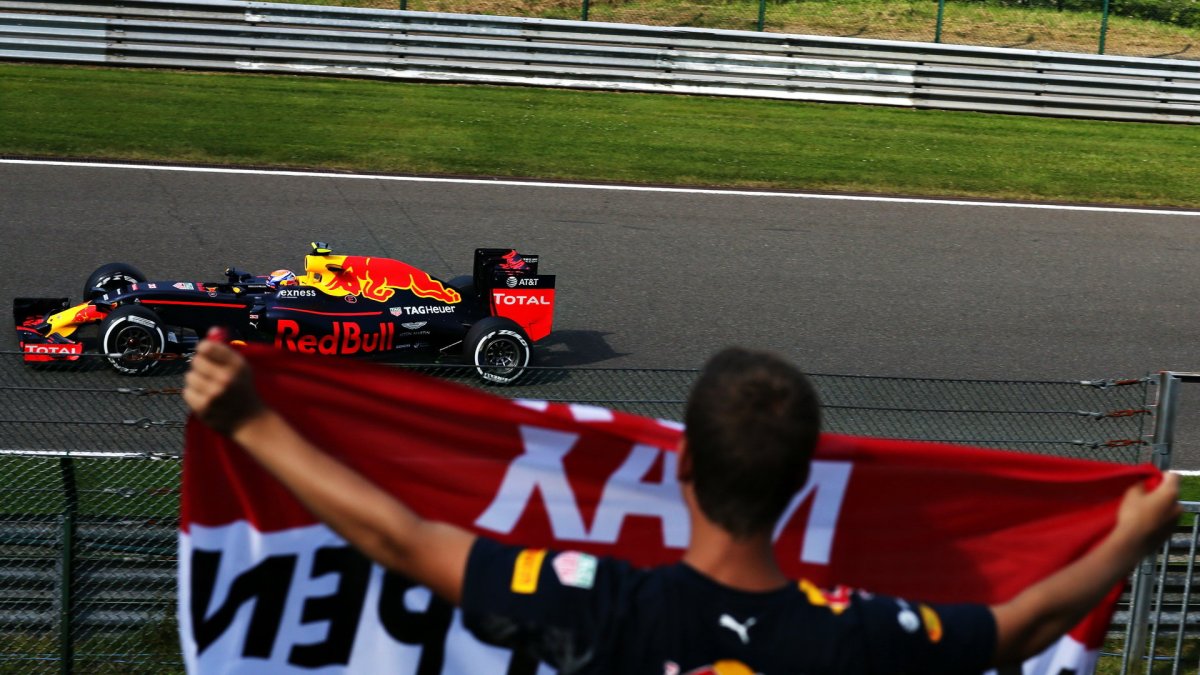 Max Verstappen v kvalifikaci v Belgii