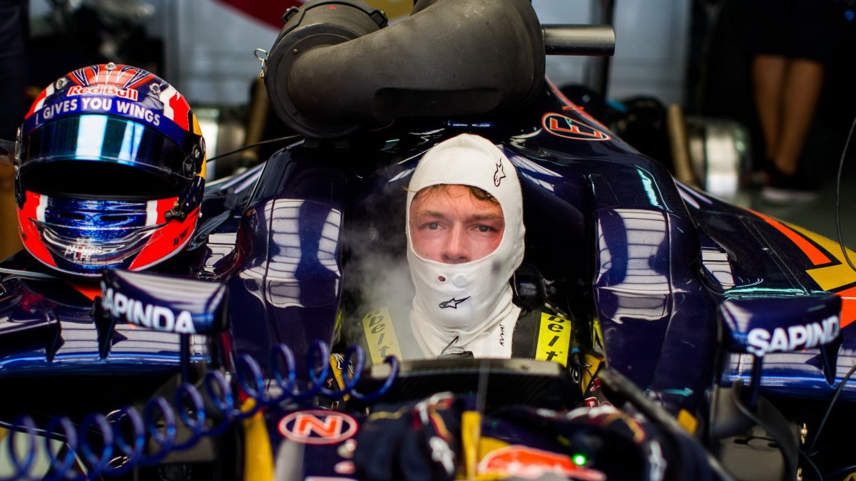 Daniil Kvjat při pátečním tréninku v Malajsii