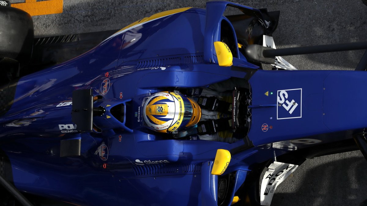Marcus Ericsson při pátečním tréninku v Malajsii