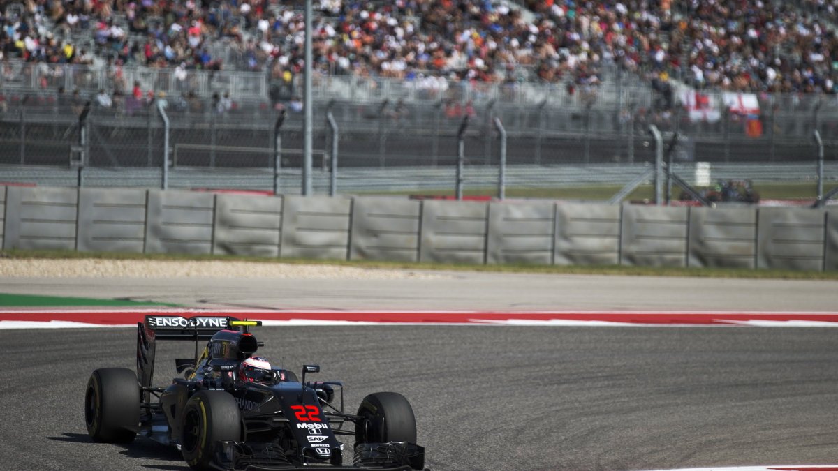 Jenson Button v závodě v Austinu
