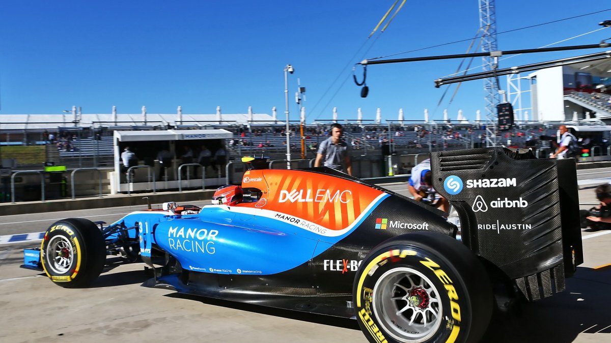 Esteban Ocon při pátečním tréninku v Austinu