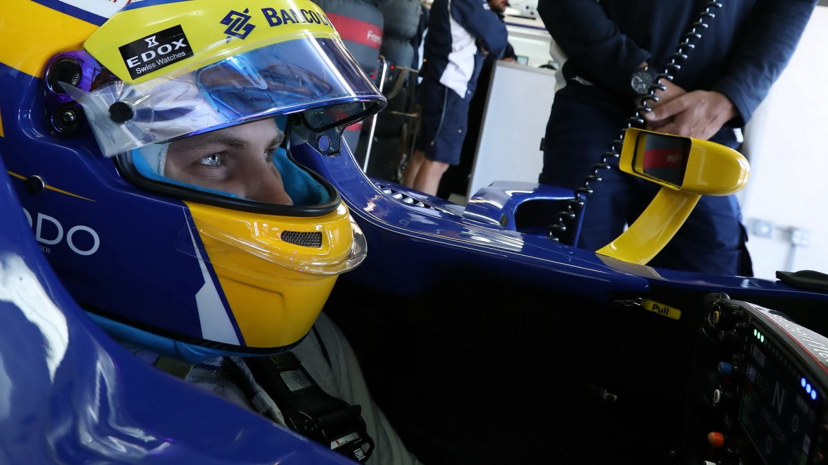 Marcus Ericsson při pátečním tréninku v Austinu
