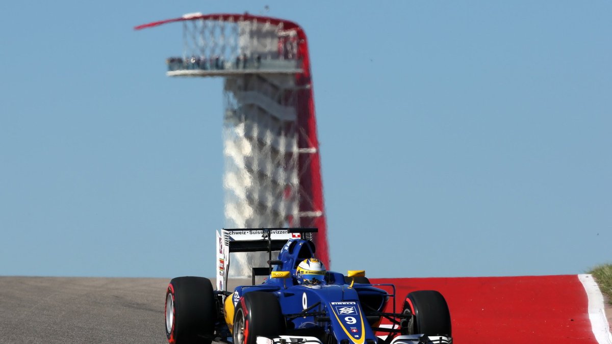 Marcus Ericsson při pátečním tréninku v Austinu