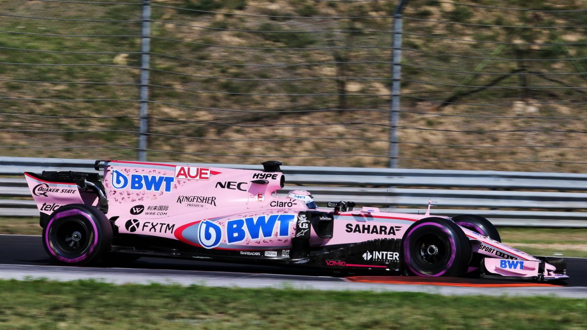 NIkita Mazepin testuje první den vůz Force India VJM10 - Mercedes v Maďarsku