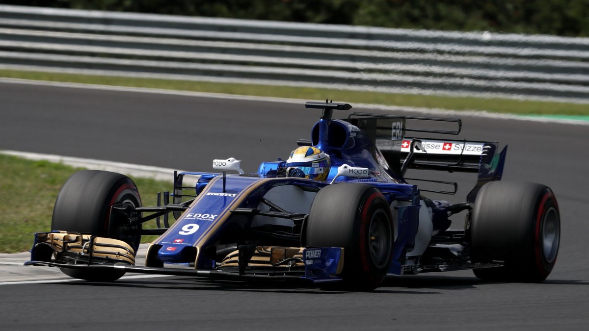 Marcus Ericsson při tréninku v Maďarsku
