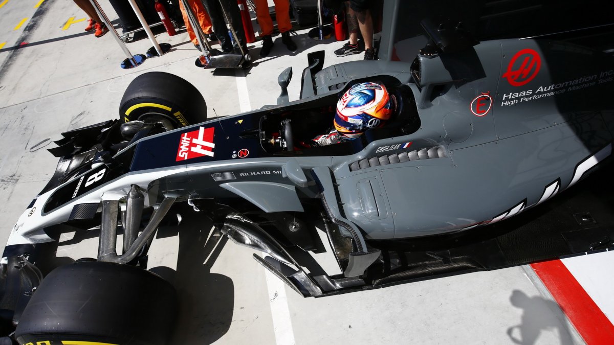 Romain Grosjean při tréninku v Maďarsku