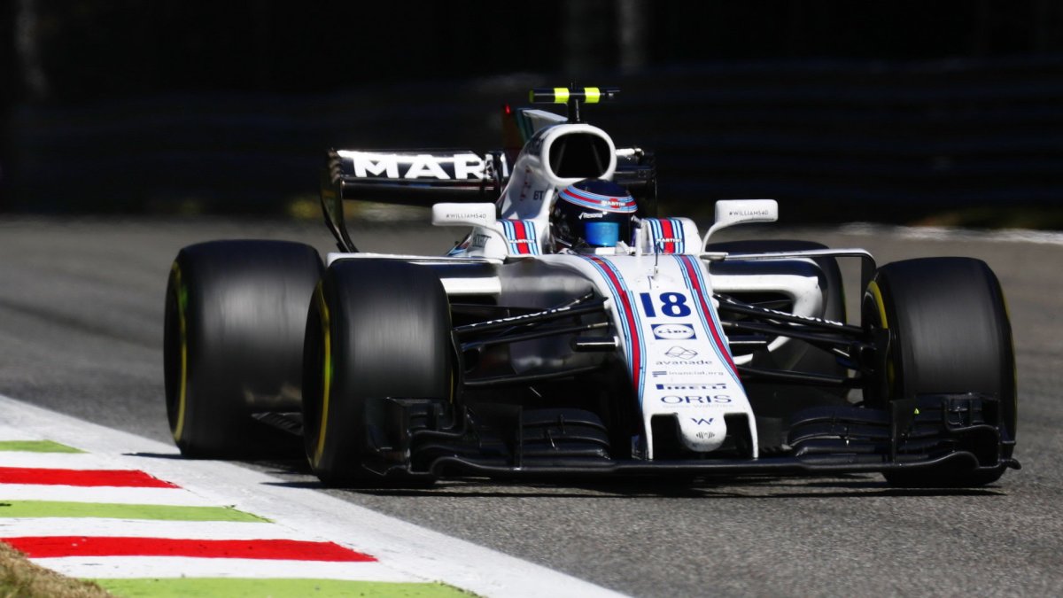 Lance Stroll v závodě v Itálii