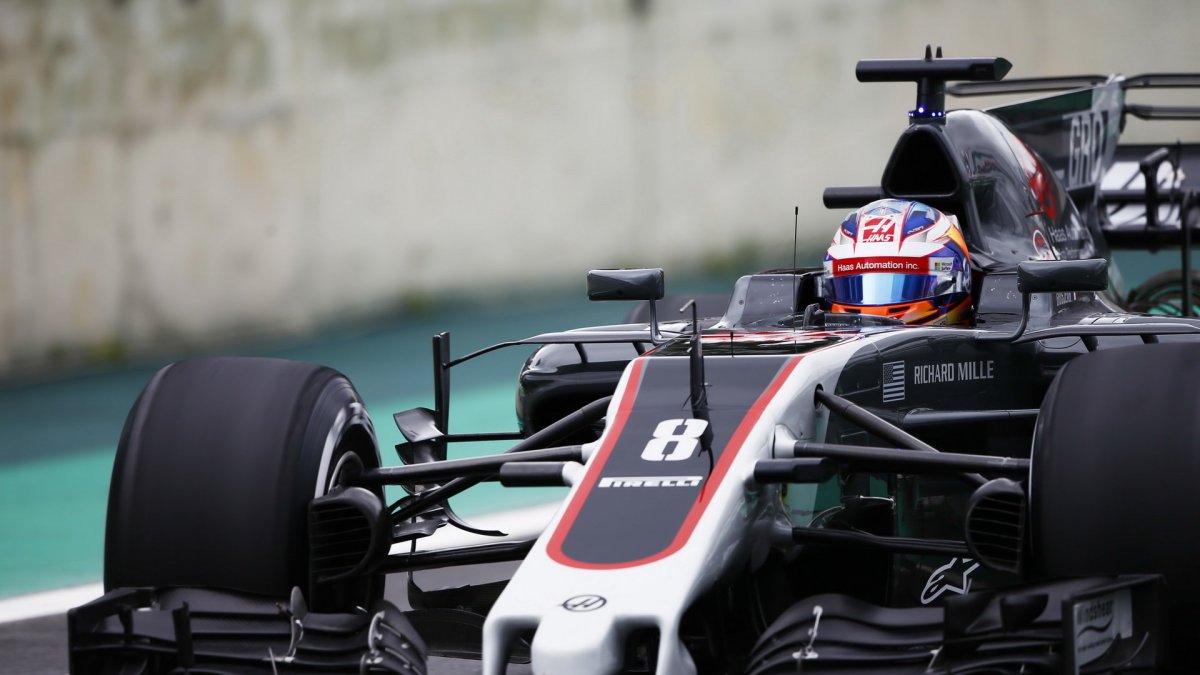 Romain Grosjean v kvalifikaci v Brazílii