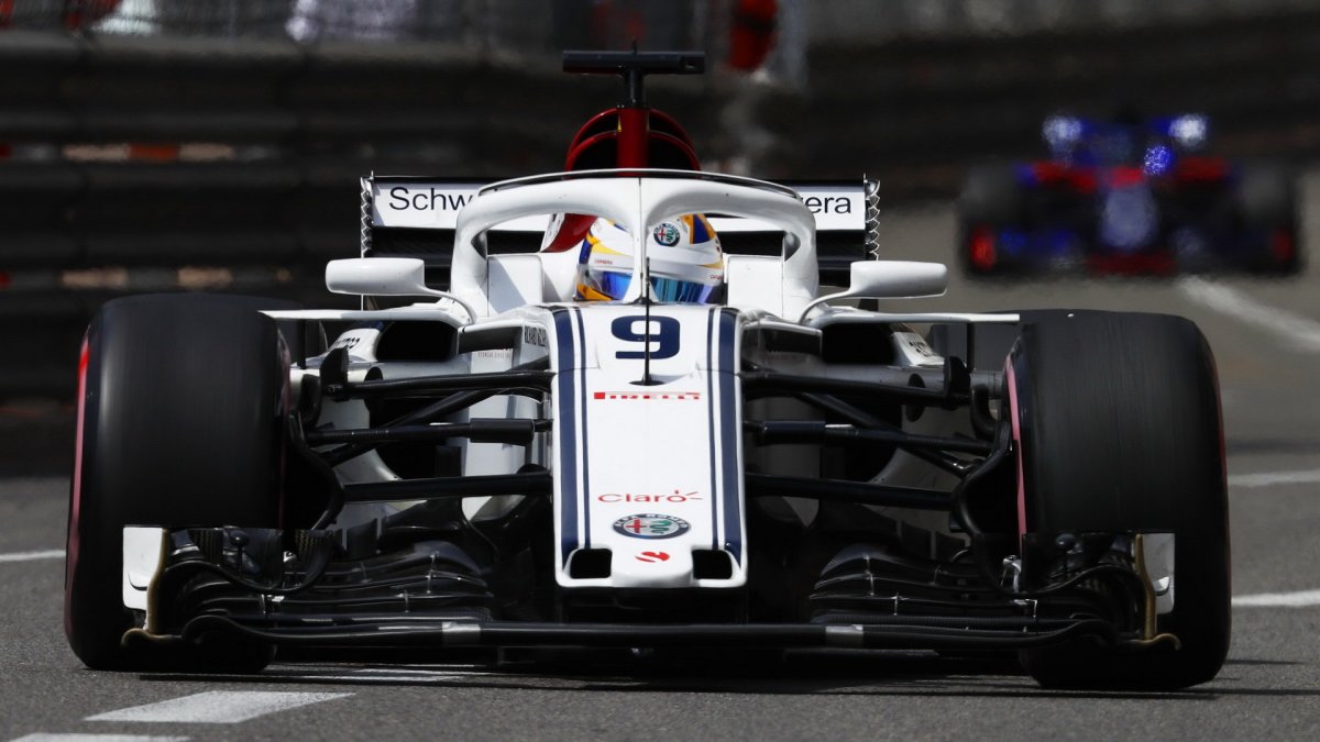 Marcus Ericsson v tréninku v Monaku