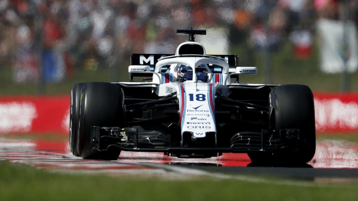 Lance Stroll v závodě v Maďarsku
