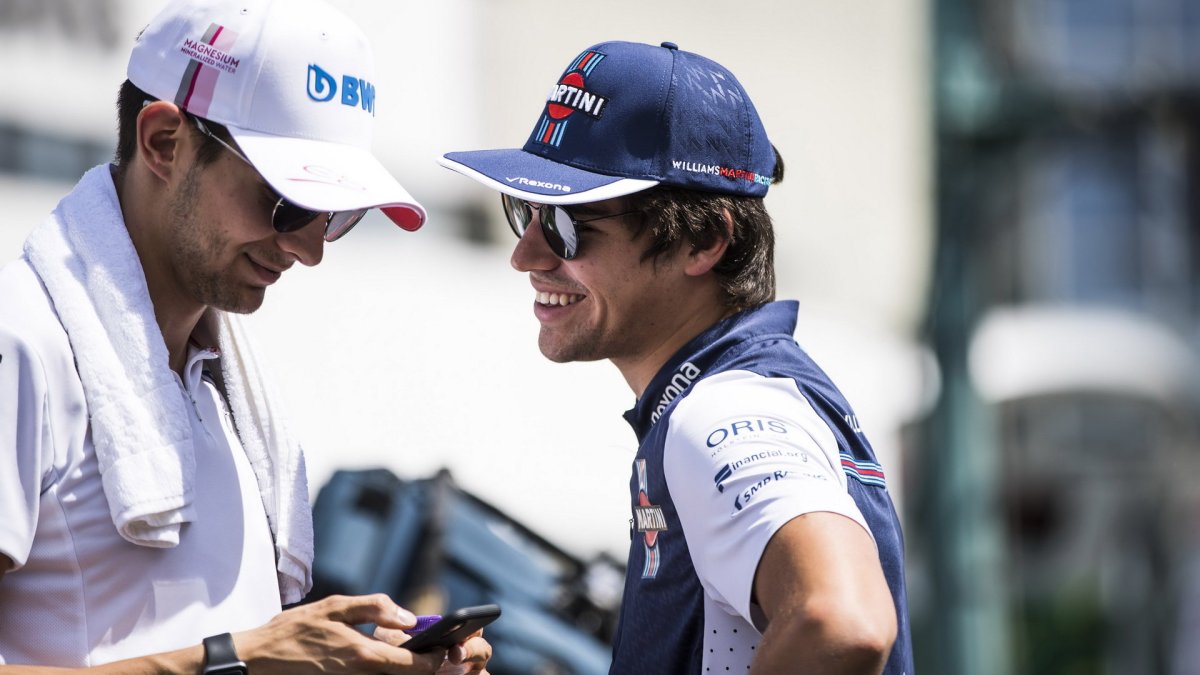 Esteban Ocon a Lance Stroll před závodem v Maďarsku