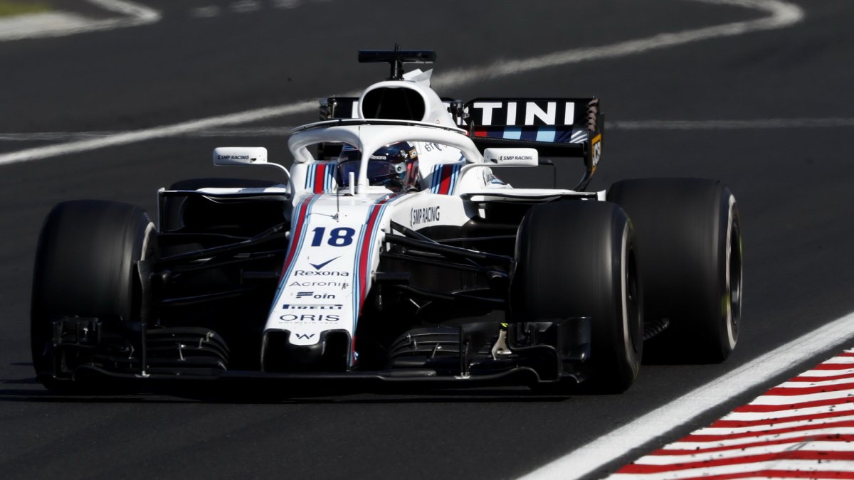 Lance Stroll v závodě v Maďarsku