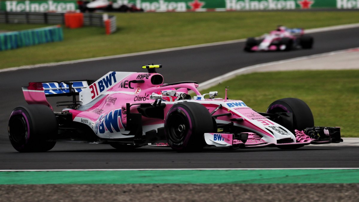 Esteban Ocon v třetím tréninku v Maďarsku