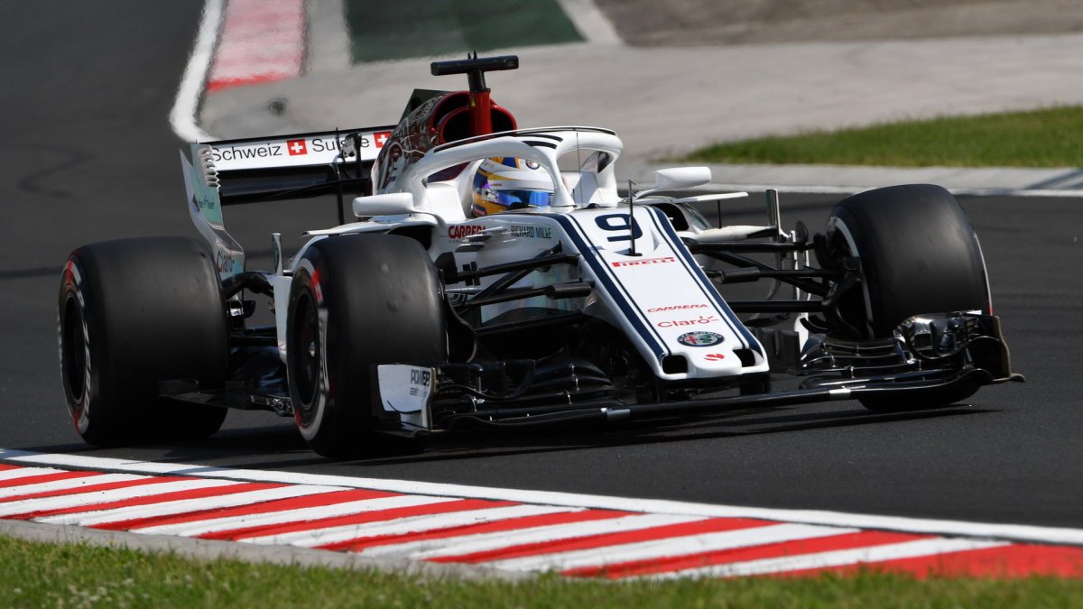Marcus Ericsson v tréninku v Maďarsku