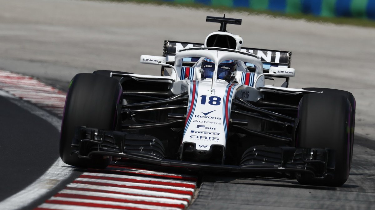 Lance Stroll v tréninku v Maďarsku