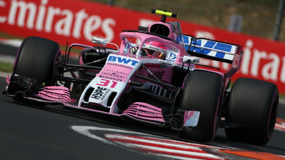 Esteban Ocon v tréninku v Maďarsku