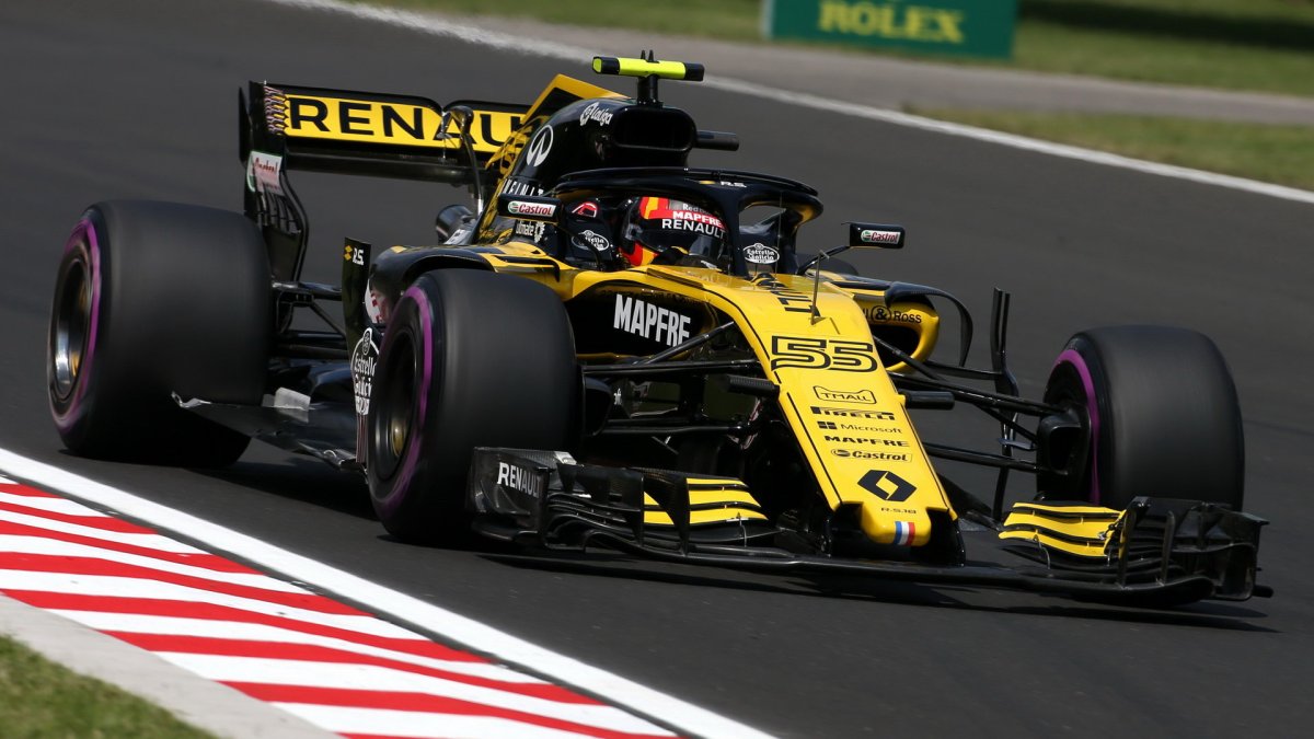 Carlos Sainz v tréninku v Maďarsku