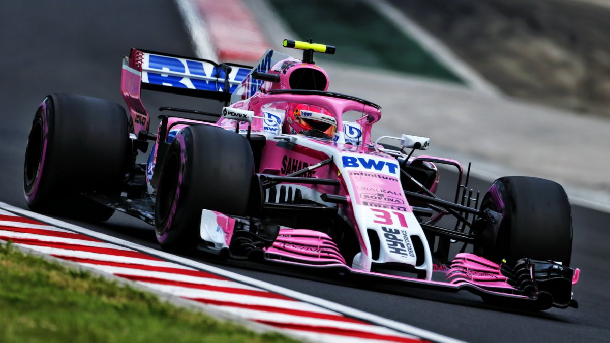 Esteban Ocon v tréninku v Maďarsku