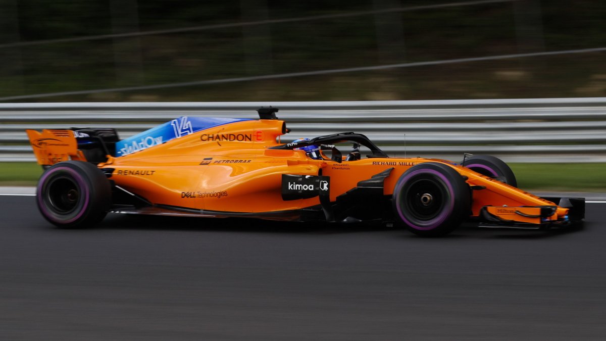 Fernando Alonso v tréninku v Maďarsku