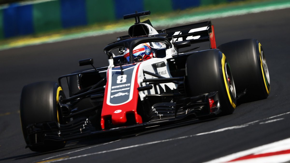 Romain Grosjean v tréninku v Maďarsku