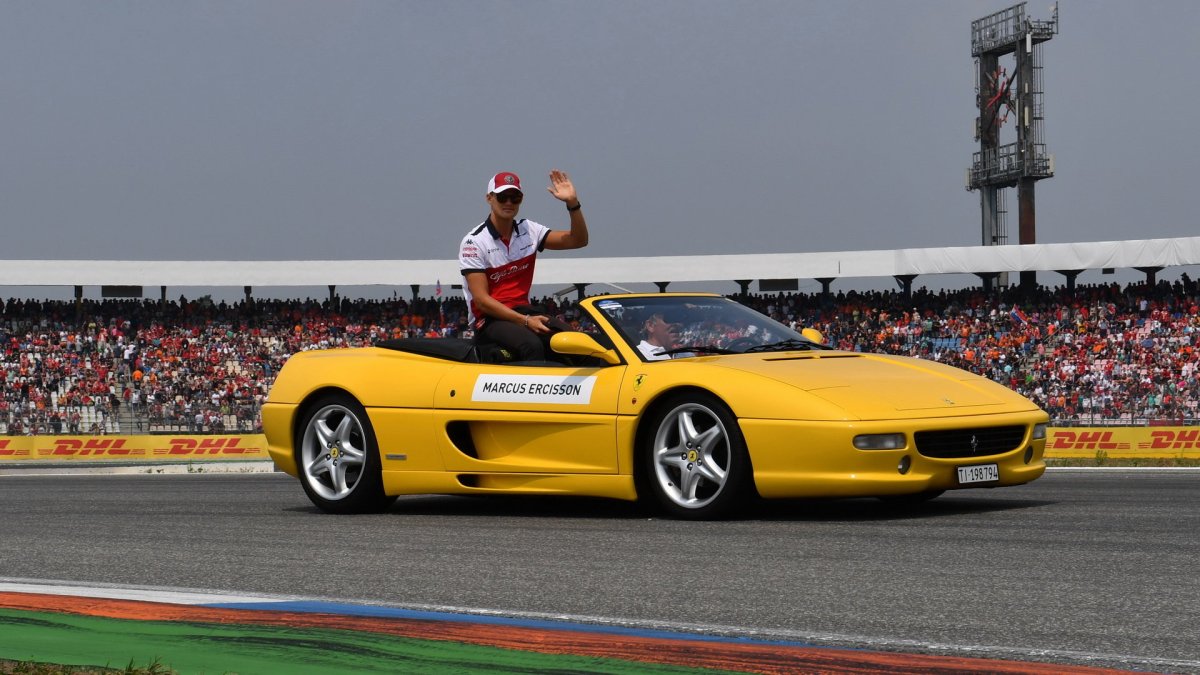 Marcus Ericsson v prezentaci před závodem v Německu