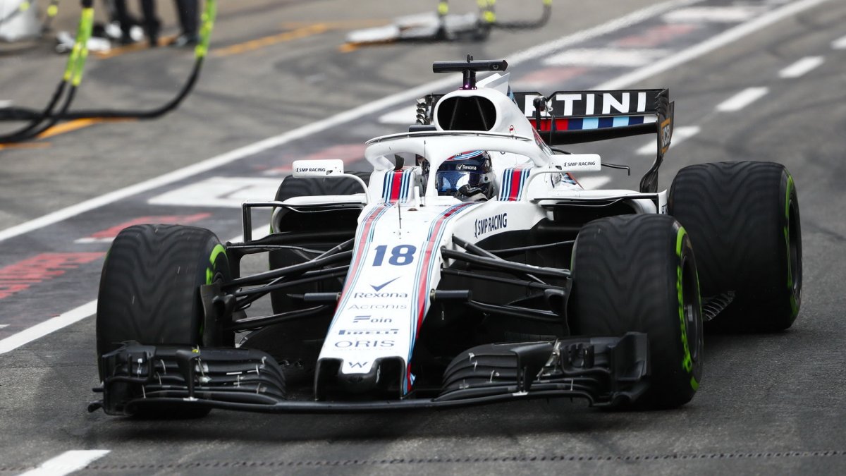 Lance Stroll v závodě v Německu