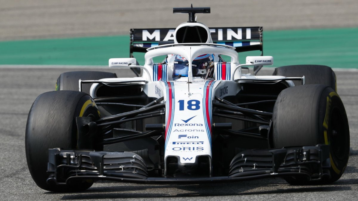 Lance Stroll v závodě v Německu