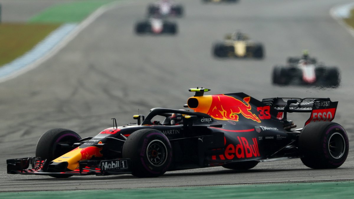 Max Verstappen v závodě v Německu