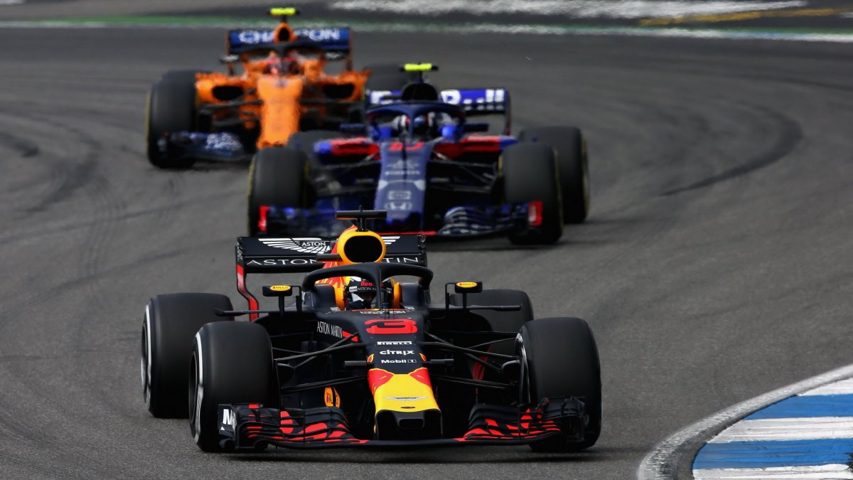 Daniel Ricciardo v závodě v Německu