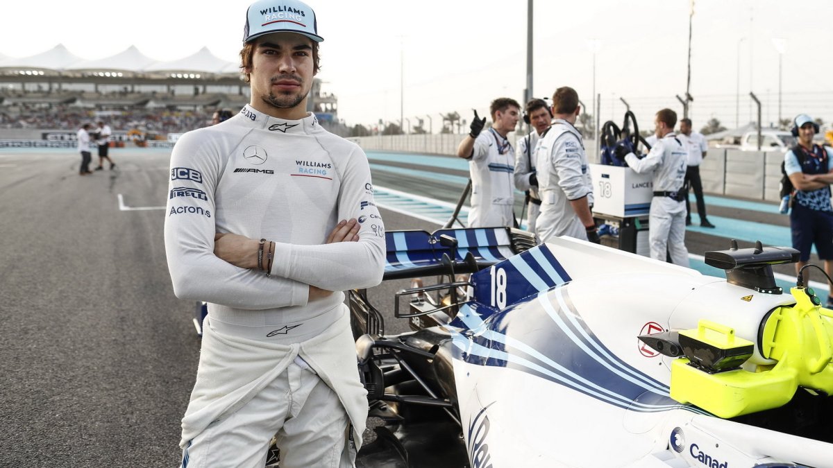 Lance Stroll před závodem v Abú Zabí