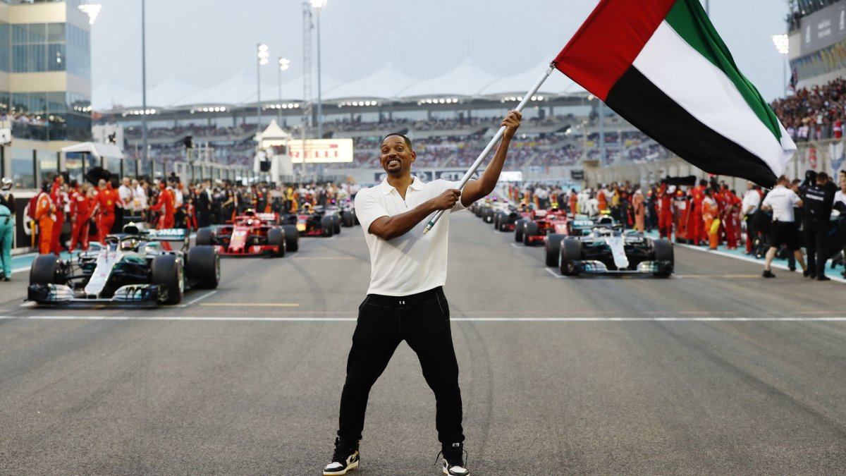 Will Smith před závodem v Abú Zabí