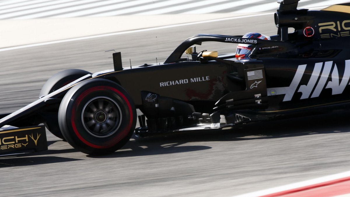 Romain Grosjean v tréninku v Bahrajnu