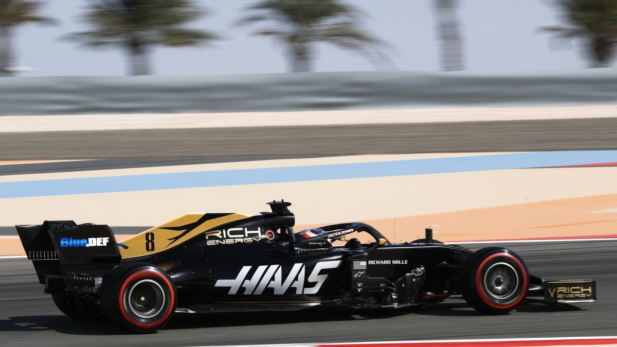 Romain Grosjean v tréninku v Bahrajnu