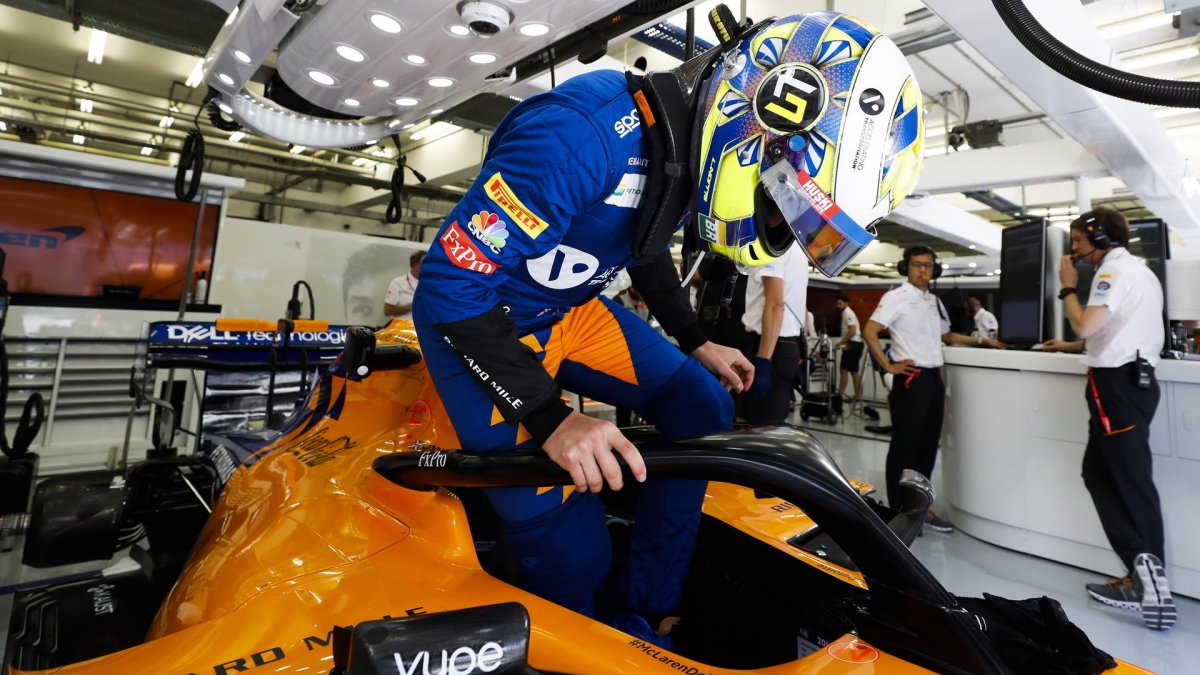 Lando Norris v tréninku v Bahrajnu