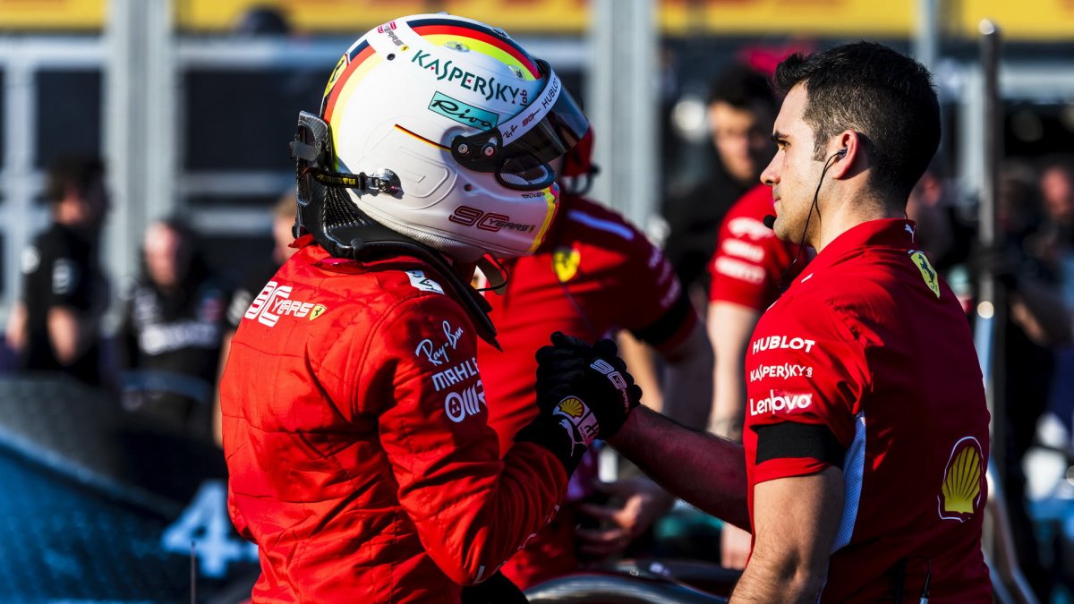 Sebastian Vettel po kvalifikaci v Melbourne