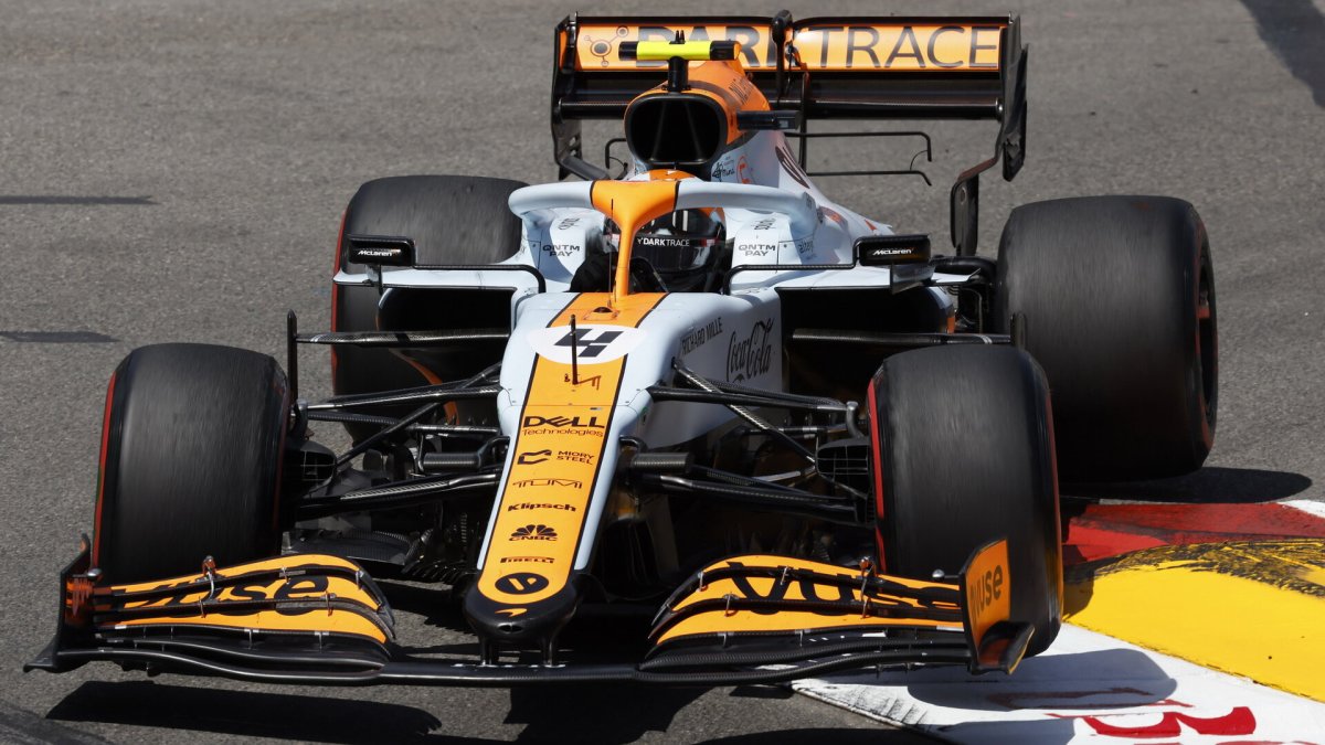 Lando Norris v závodě v Monaku