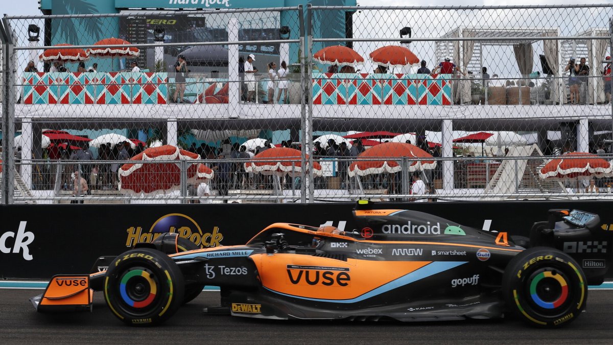 Lando Norris v závodě v Miami