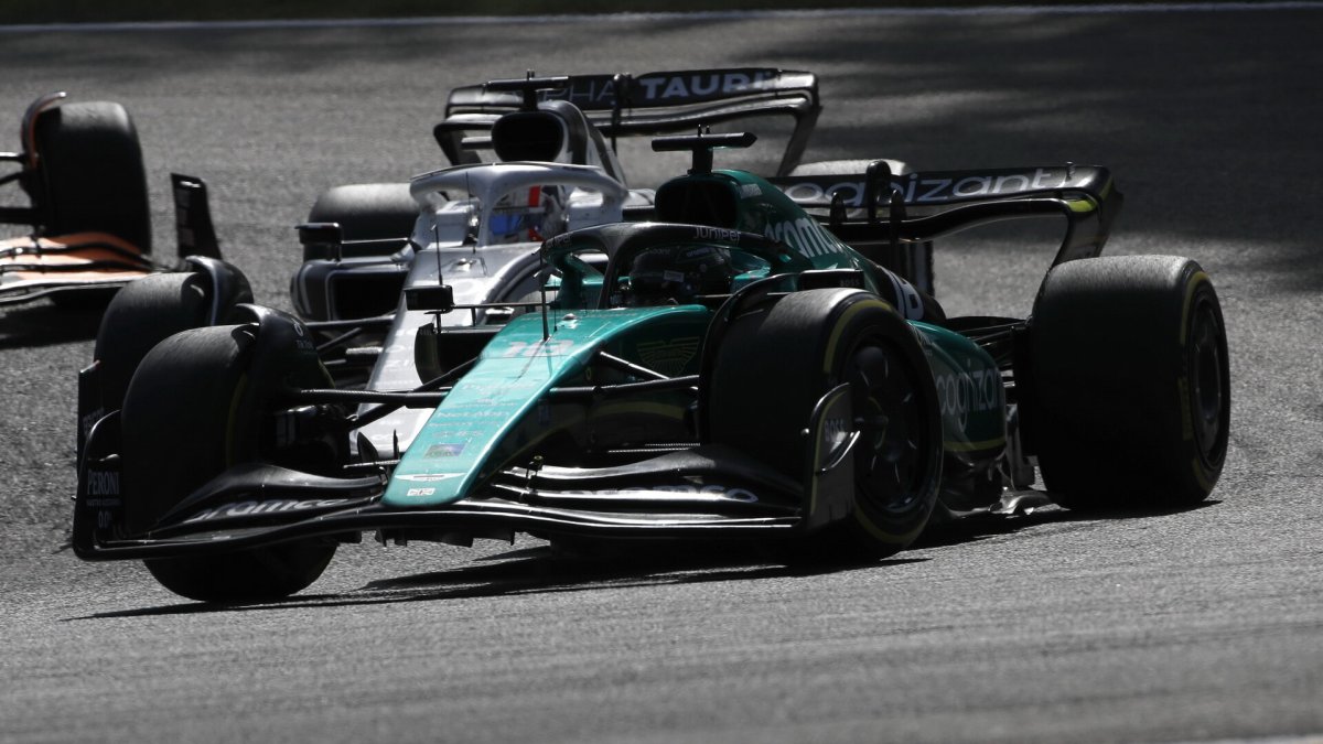 Lance Stroll v závodě v Belgii