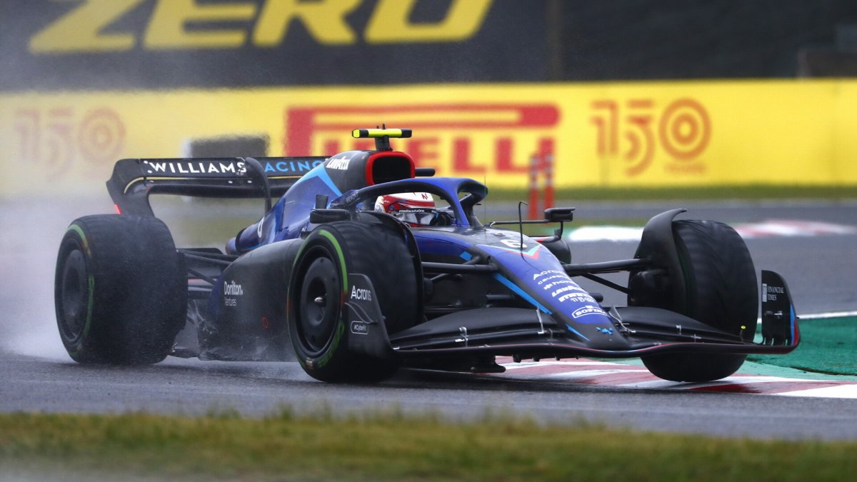 Nicholas Latifi v deštivém závodě v Japonsku