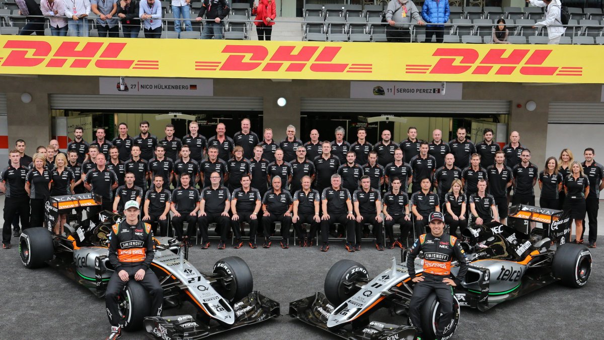 Hromadné foto týmu Force India v Mexiku