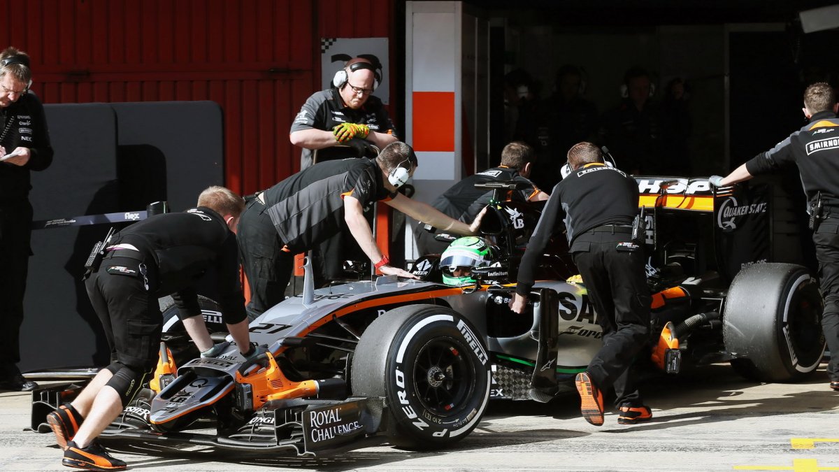 Nico Hülkenberg s vozem Force India VJM09 - Mercedes, třetí den testů v Barceloně