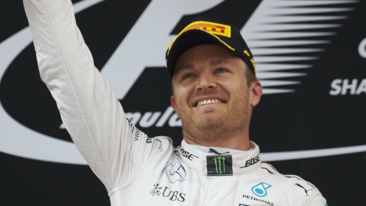 Nico Rosberg na pódiu v Číně
