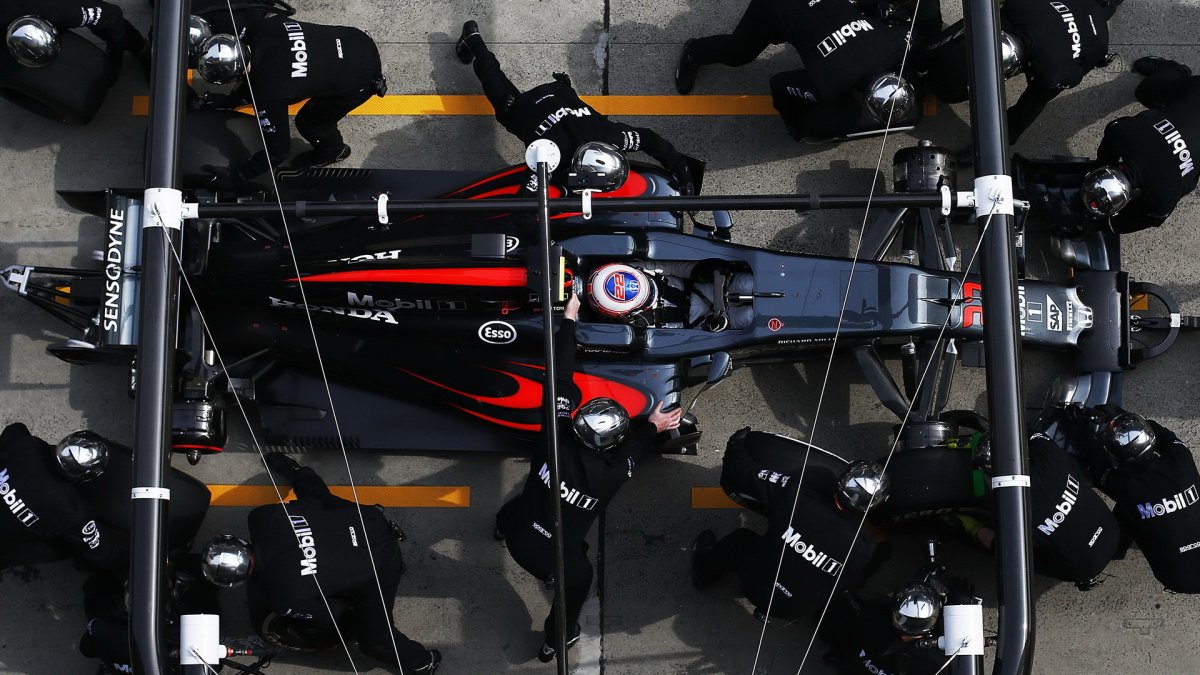 Jenson Button v závodě v Číně