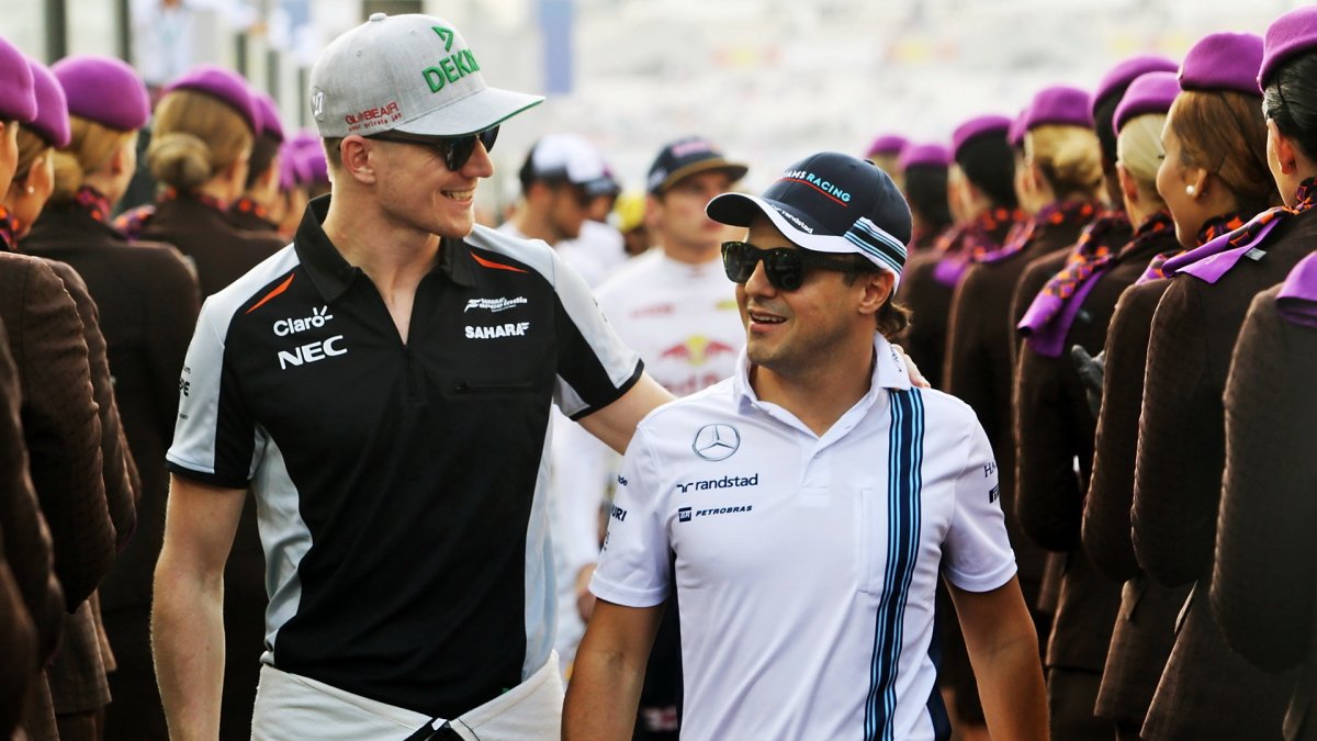Nico Hülkenberg a Felipe Massa v Abú Zabí