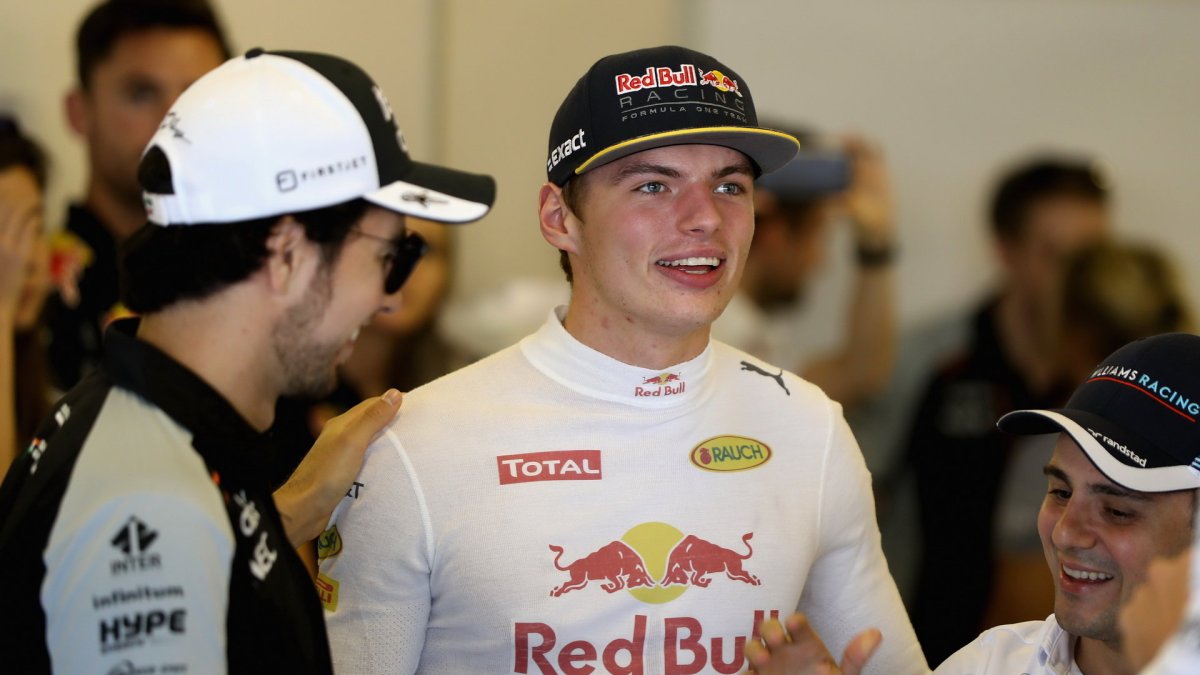 Sergio Pérez, Max Verstappen a Felipe Massa v Abú Zabí