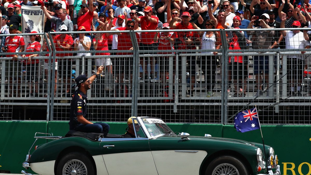 Daniel Ricciardo při prezentaci před závodem v Kanadě